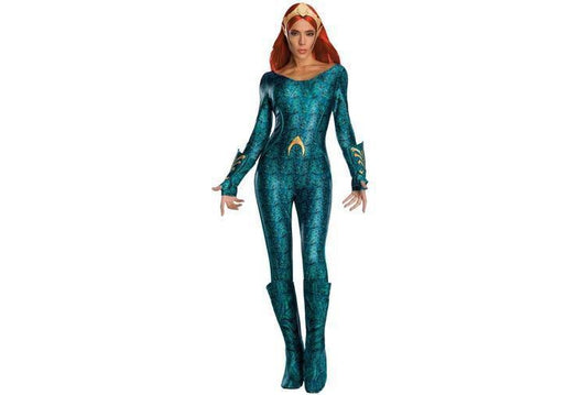 Official DC Comics Aquaman Mera Deluxe Adult Costume for home dress-up play.
