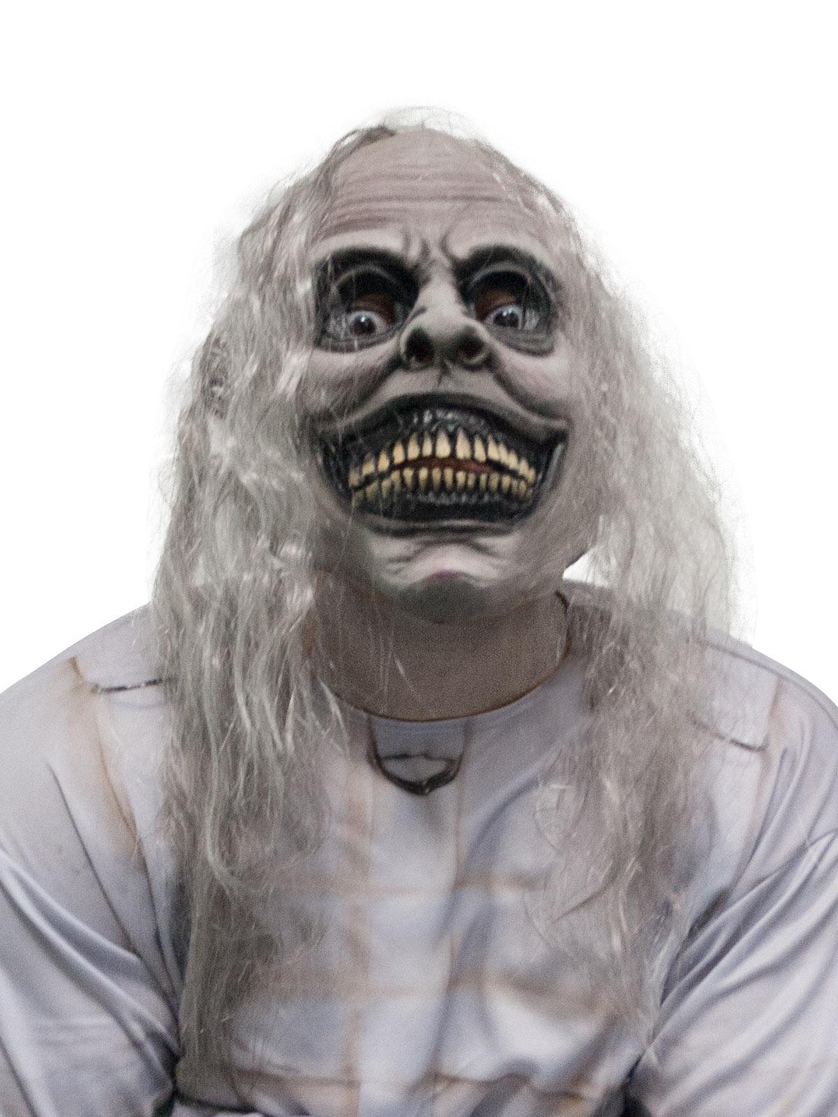 Sleep Experiment Adult Costume with Mask for spooky dress-up play at home.