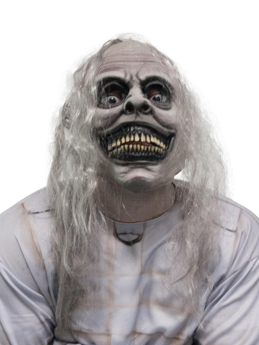 Sleep Experiment Adult Costume with Mask for spooky dress-up play at home.