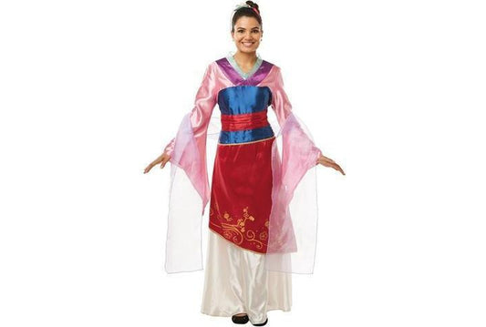 Disney Mulan Deluxe Adult Costume with Hair Comb, perfect for childrens cosplay and playtime.