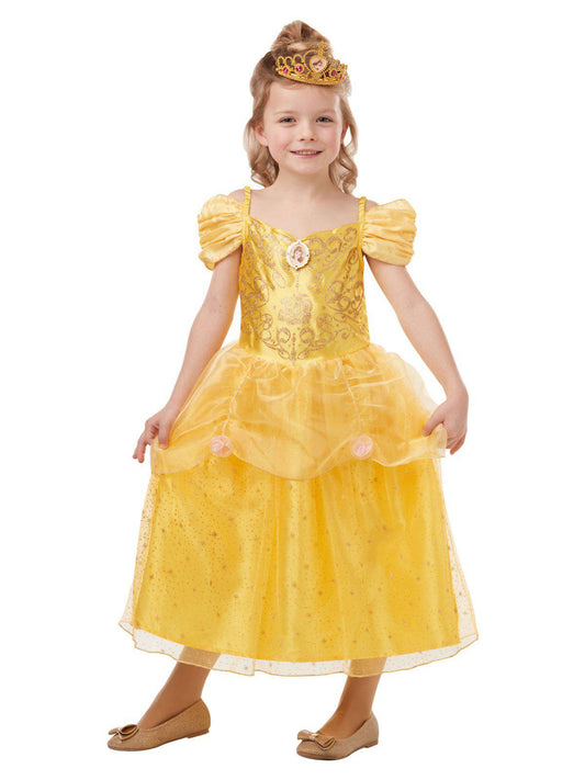 Disney Belle Glitter Princess Costume ideal for kids pretend play and dress-up at home.