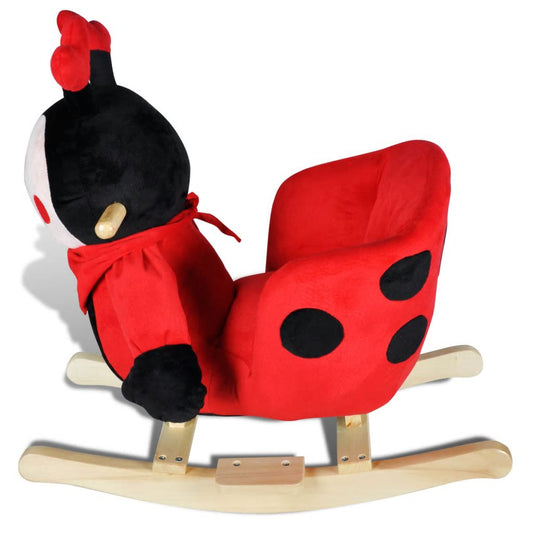 Plush ladybug baby rocker | Fun, soft ride-on toy for toddlers sensory development at home.