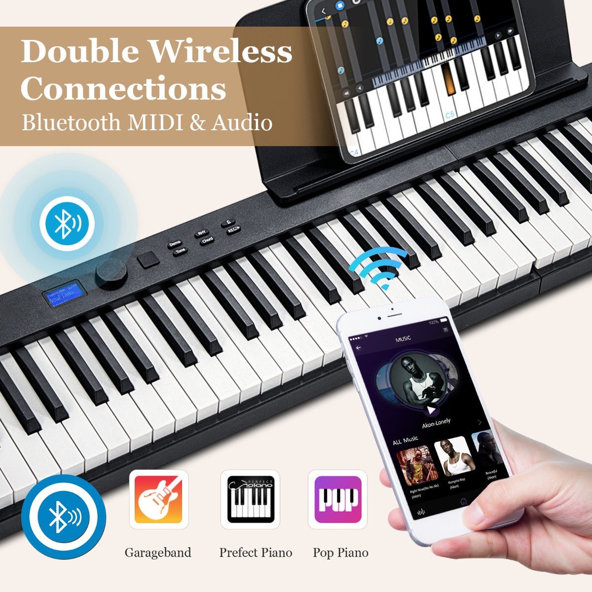 Order Your Black 88-Key Foldable Digital Piano with Bag Today