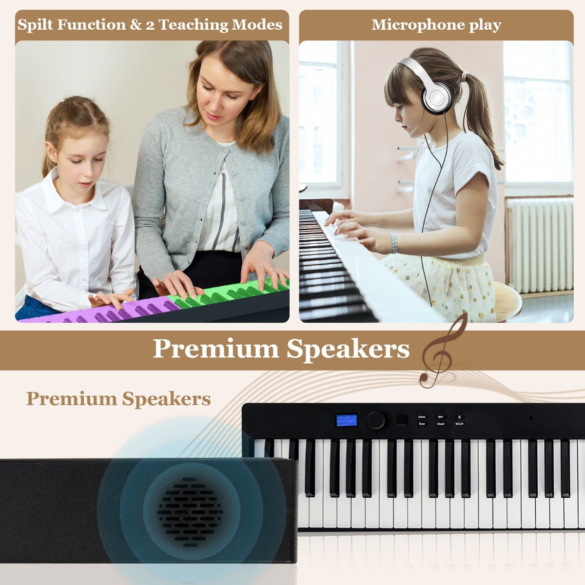 Create Beautiful Melodies with the 88-Key Foldable Digital Piano in Black