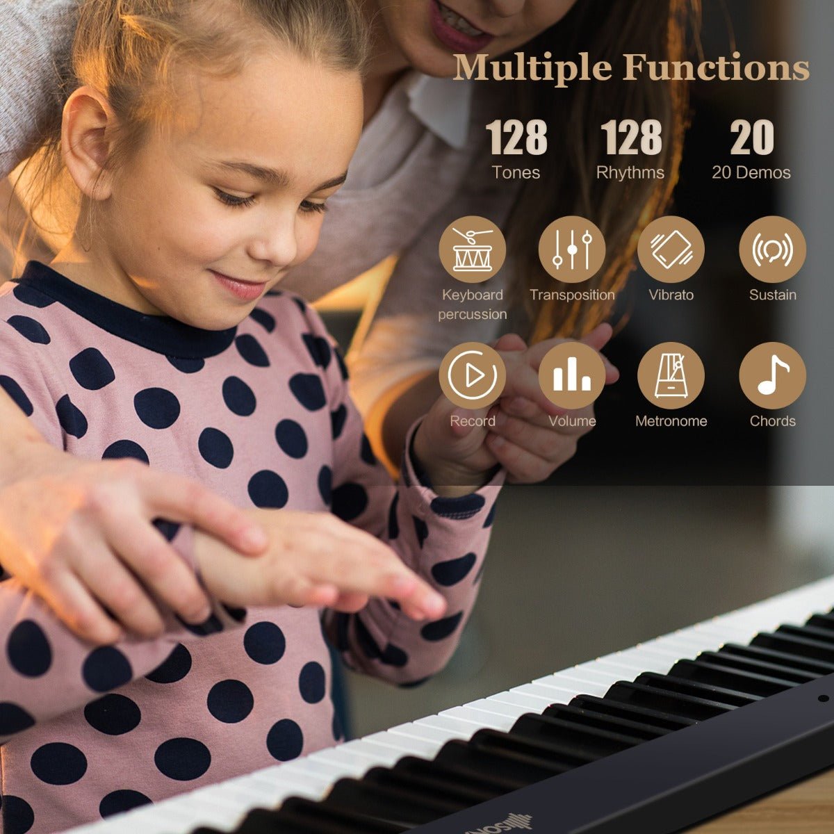 Buy the 88-Key Foldable Digital Piano in Black at Kids Mega Mart