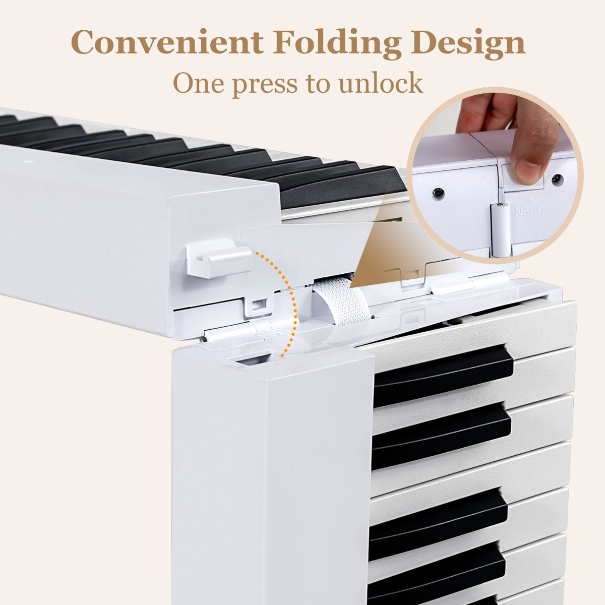 Shop the White Foldable Digital Piano with Bag at Kids Mega Mart