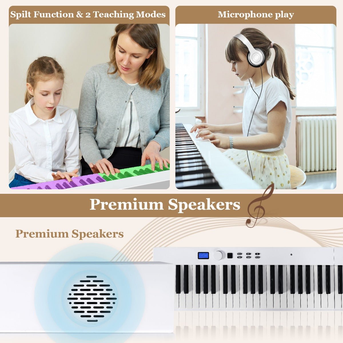 Buy the White 88-Key Foldable Digital Piano - Perfect for Musicians