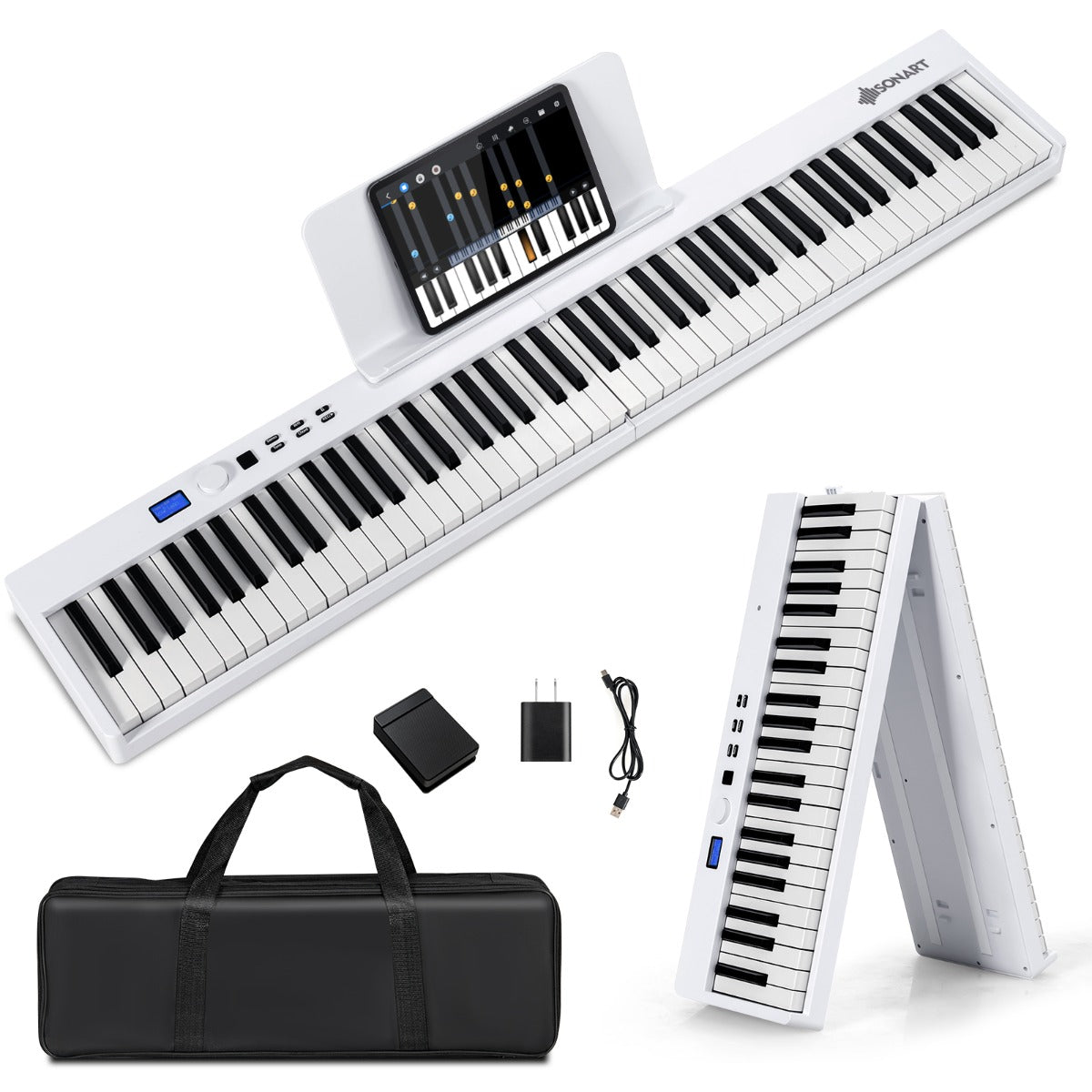 Shop the White 88-Key Foldable Digital Piano with MIDI at Kids Mega Mart