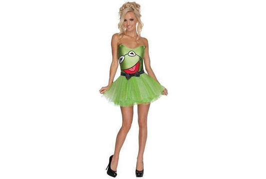 Kermit The Muppets Womens Tutu Dress, Strapless design, perfect for play or dress-up.