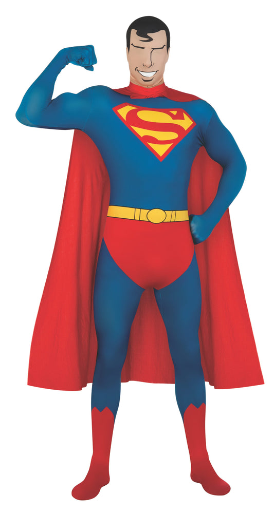 Superman costume with cape, ideal for childrens play, featuring official DC Comics design.