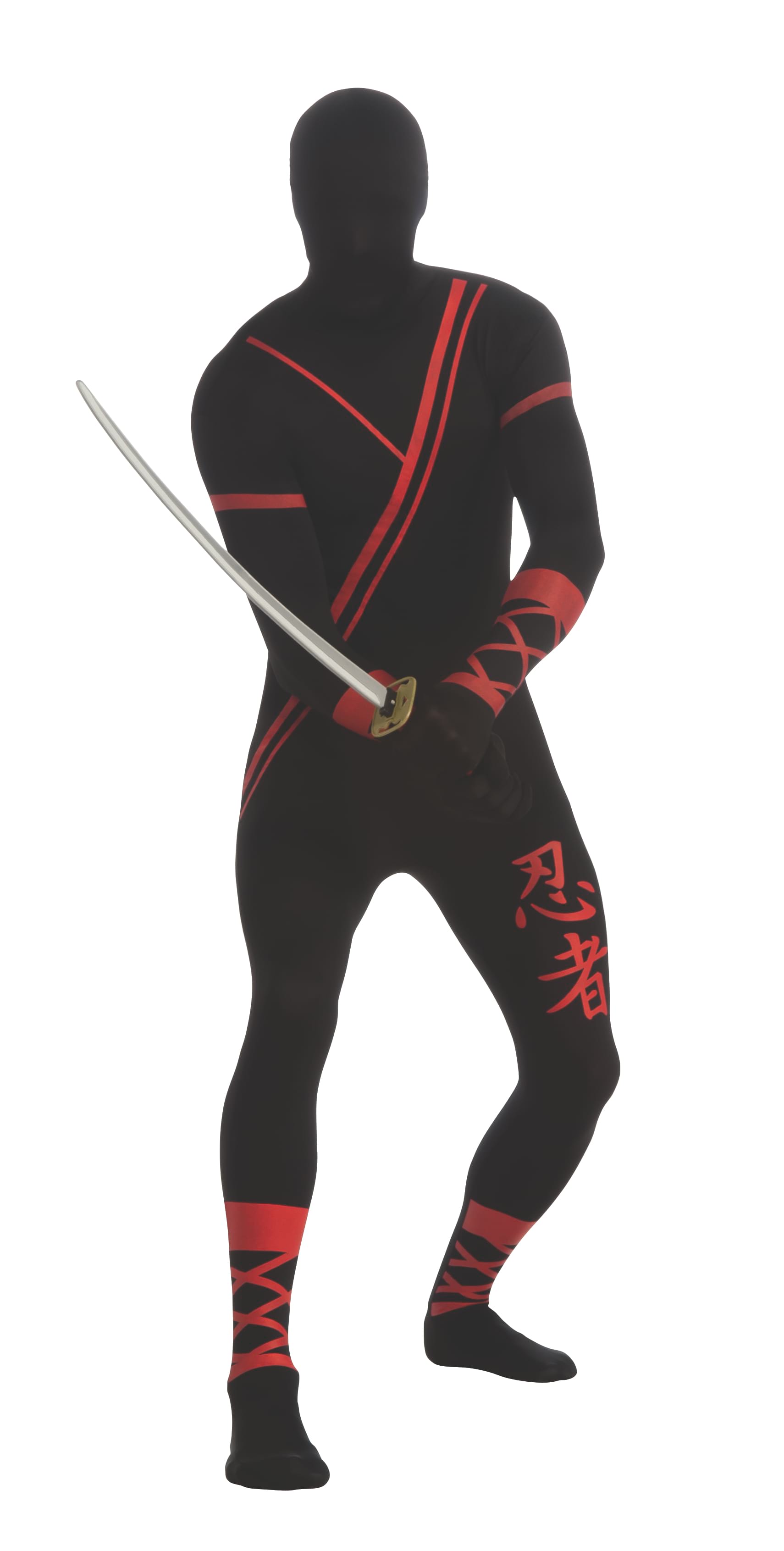 Red Ninja Bodysuit Costume for Adults, ideal for kids imaginative play and dress-up fun.