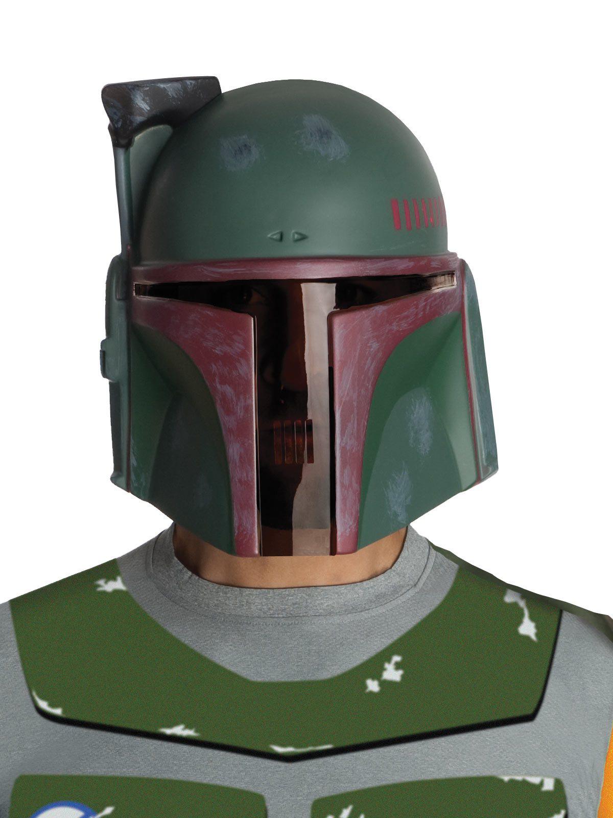 Boba Fett adult costume top with mask, perfect for Star Wars enthusiasts and dress-up play.