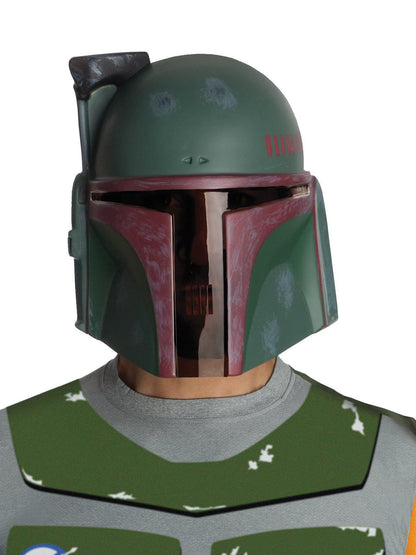 Boba Fett adult costume top with mask, perfect for Star Wars enthusiasts and dress-up play.