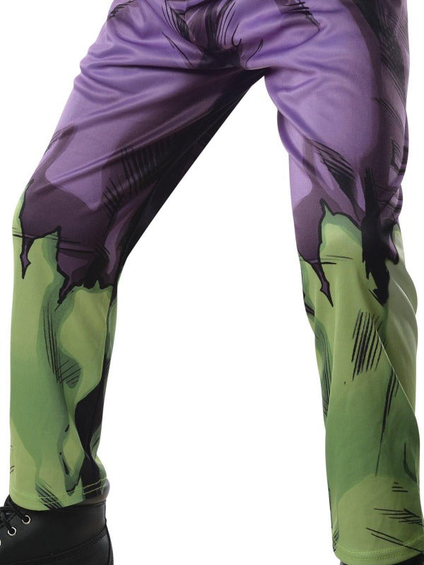 Hulk costume for kids, officially licensed Marvel outfit for superhero play at home.