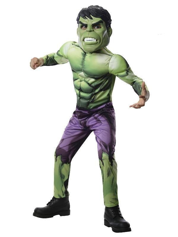 Marvel Hulk Kids Deluxe Costume for fun dress-up play at home.