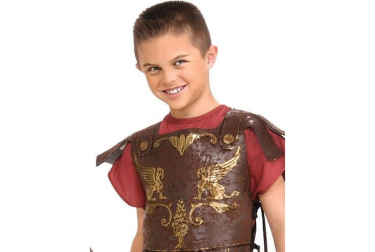 Kids Roman Gladiator Costume Set - Tunic, Armor and Pants for imaginative home play.