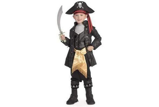 Kids Captain Black Deluxe Pirate Costume for adventurous dress-up play at home.