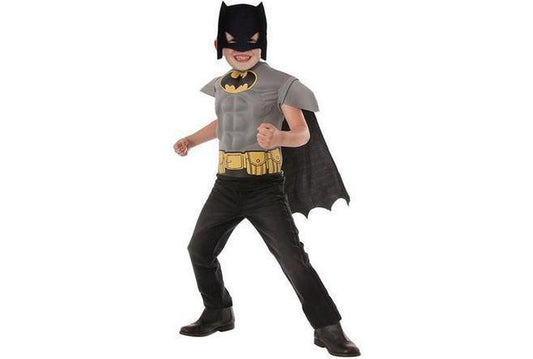 Kids Batman muscle chest costume with cape for imaginative play at home | DC Comics