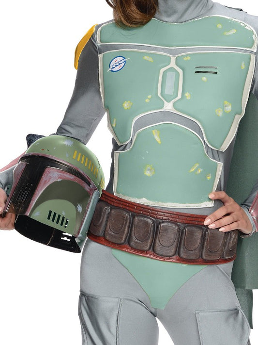 Star Wars Boba Fett Female Adult Costume for cosplay, Halloween, and themed parties.