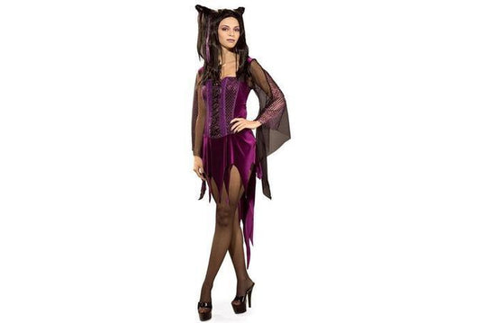 Enchanting witch costume for women, perfect for Halloween dress-up at childrens home.