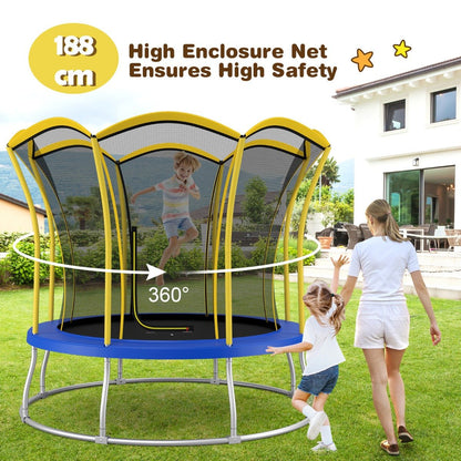 Elevate Outdoor Fun with Unique 8FT Flower-Shaped Trampoline