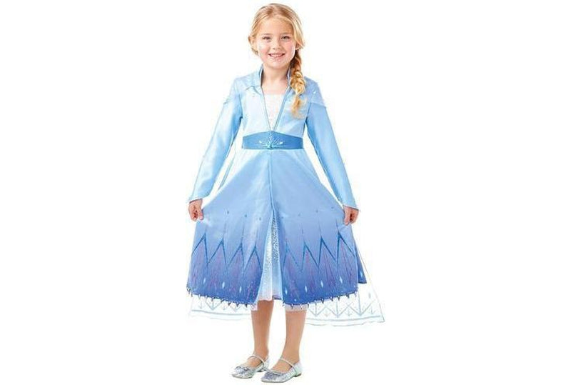 Elsa Frozen 2 costume dress with cape for kids imaginative play at home.