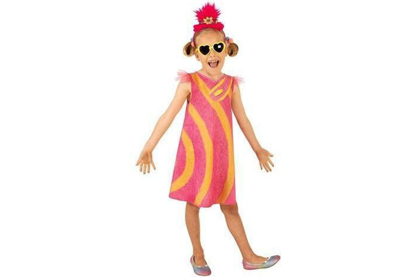 Kids Trolls 2 Poppy Deluxe Costume from DreamWorks, cute outfit for dress-up play at home.