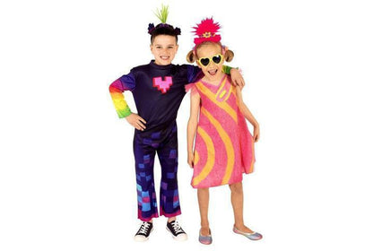 Kids Trolls 2 Poppy costume by DreamWorks for home dress-up fun.