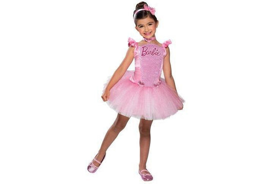 Barbie ballerina costume with color-changing sequins, perfect for imaginative play at home.