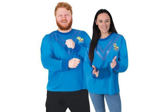 Anthony Wiggles 30th Anniversary adult costume top, perfect for kids dress-up playtime.