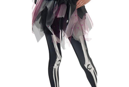 Glow-in-dark Skelee Ballerina costume, perfect for imaginative play at home. Ideal for girls.