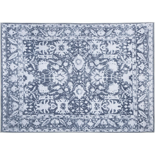 Soft blue floor rug 160x230cm for kids room with short pile texture.