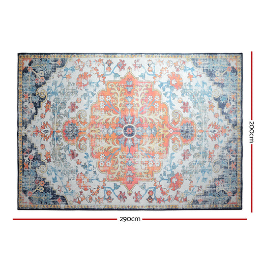 Colorful 200x290cm Persian-style floor rug for kids rooms by Artiss Yasmin, playful and cozy.