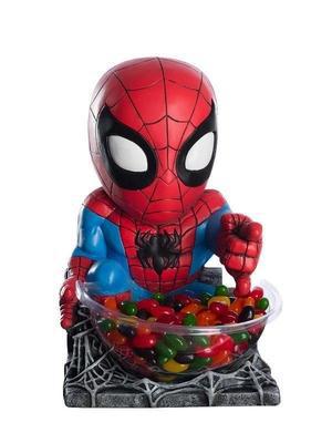 Spider-Man candy bowl holder statue, 38cm tall, ideal for kid-friendly Halloween decor.