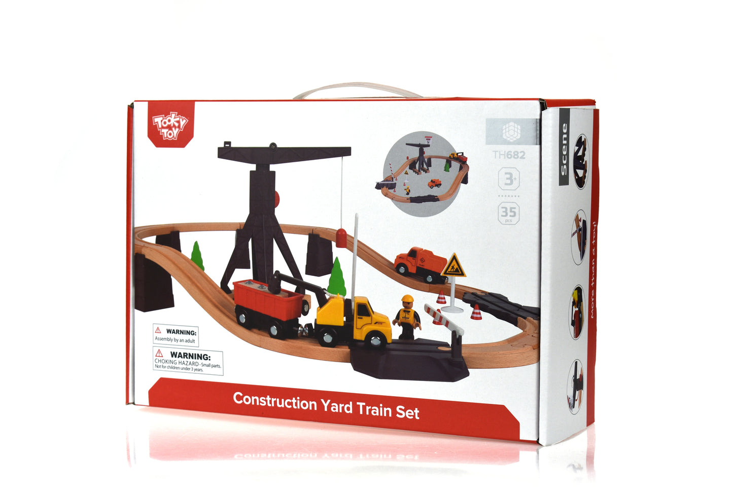 Construction train set with 35 pieces for creative playtime at home.