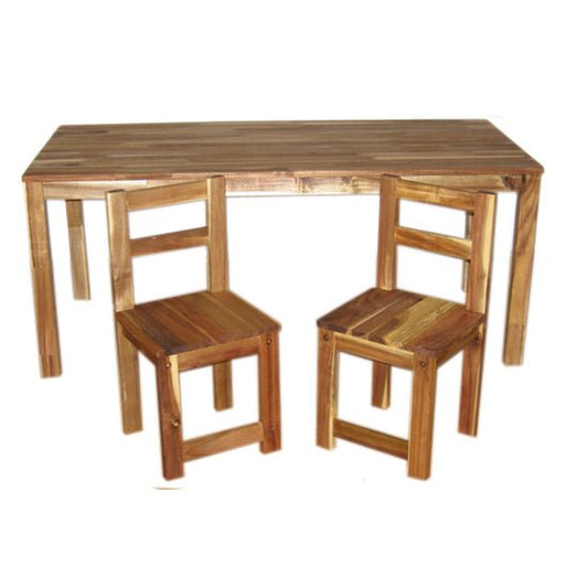 Acacia wood kids table and chair set for ages 3-4 - ideal outdoor furniture