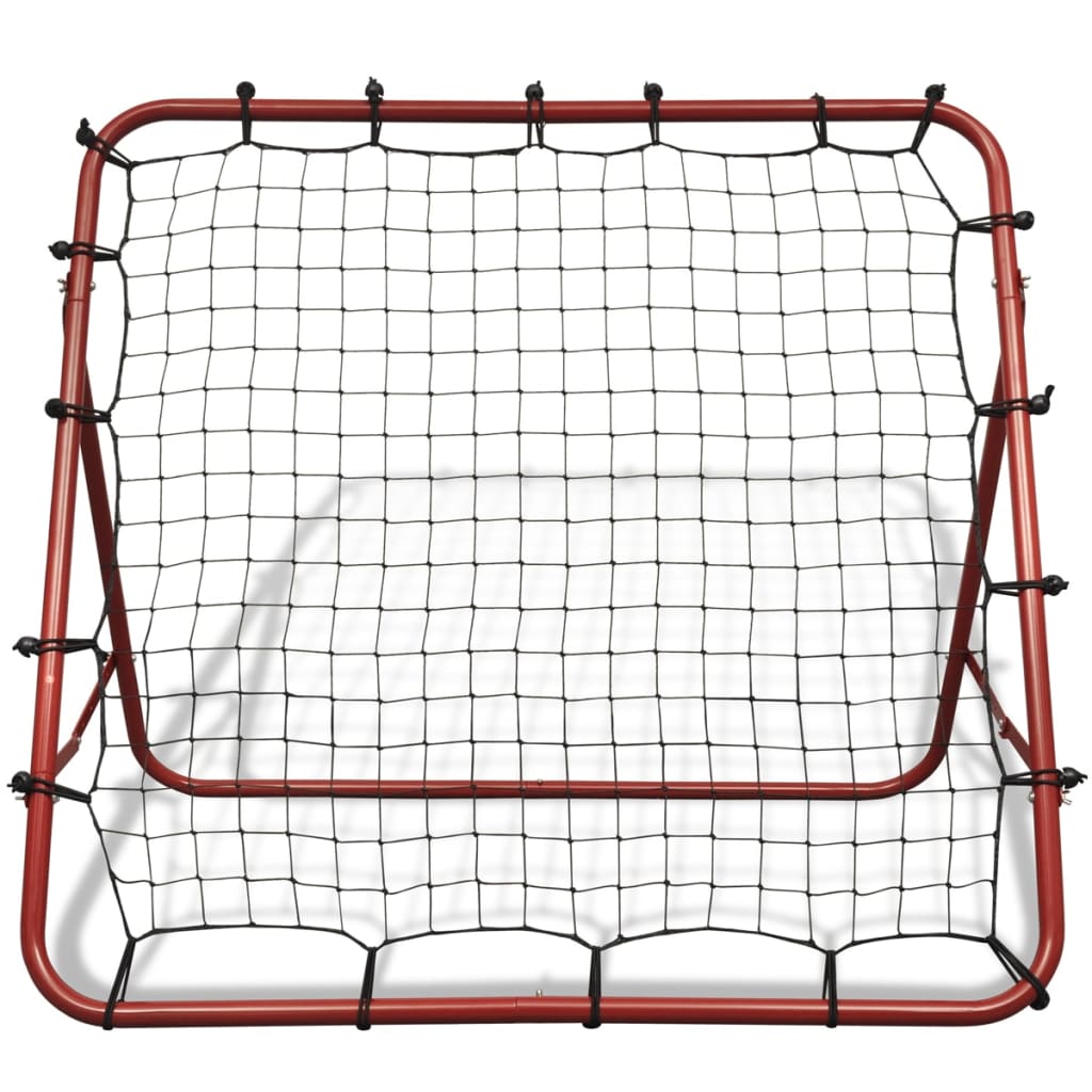 Foldable frame soccer rebounder net for kids training, easily adjustable for home practice.