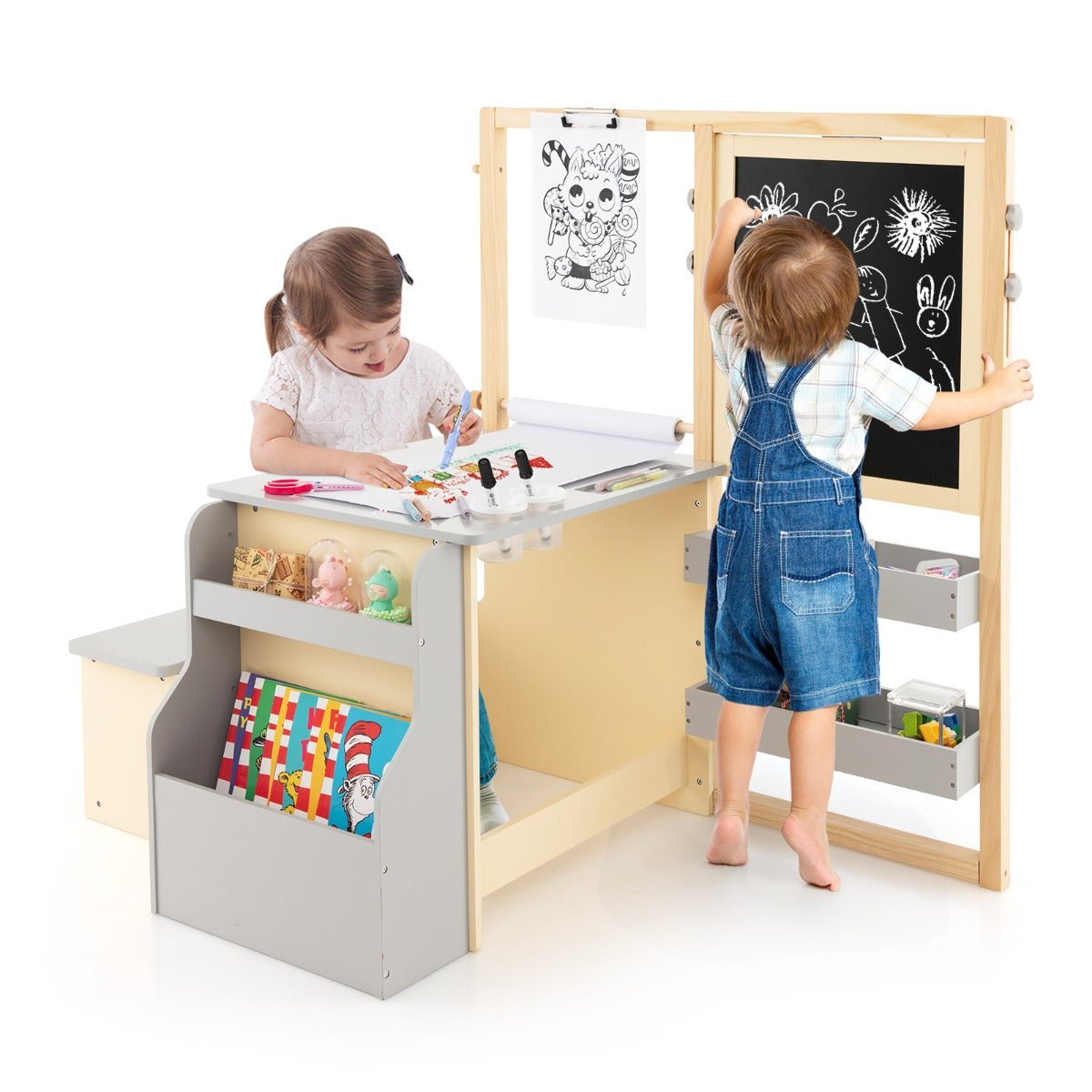 Quality and Creativity Combined: Grey Kids Art Table Set