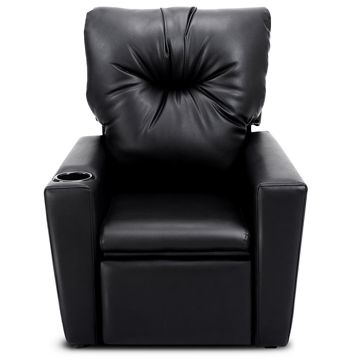 Children's Adjustable Lounge Seat: High Backrest and Armrest - Stylish Black