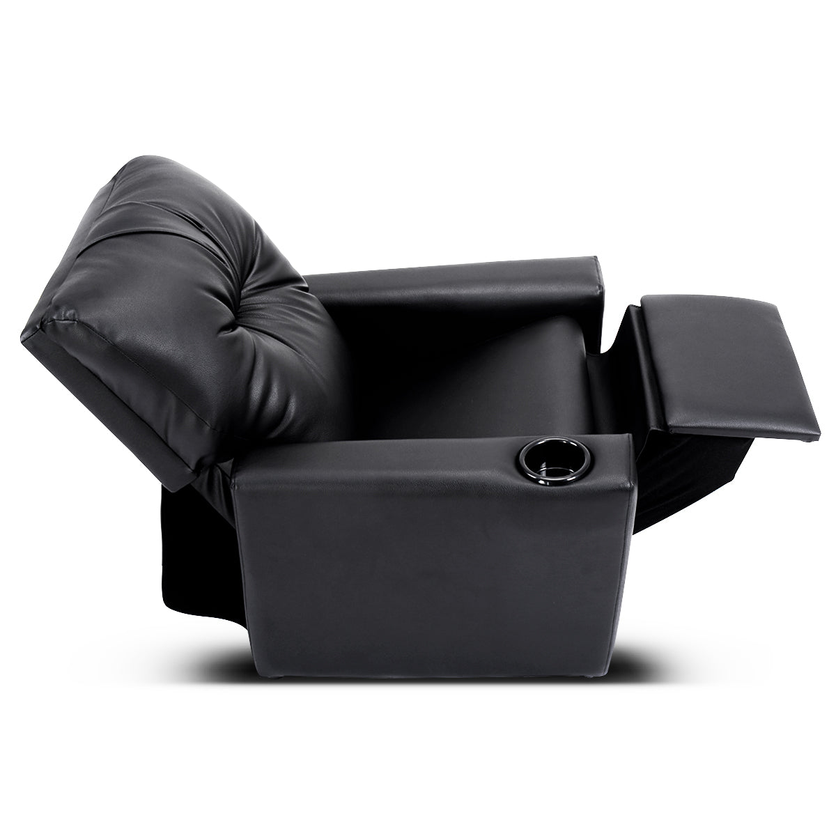 Black Kids Lounge Seat: Adjustable Comfort with High Backrest and Armrest