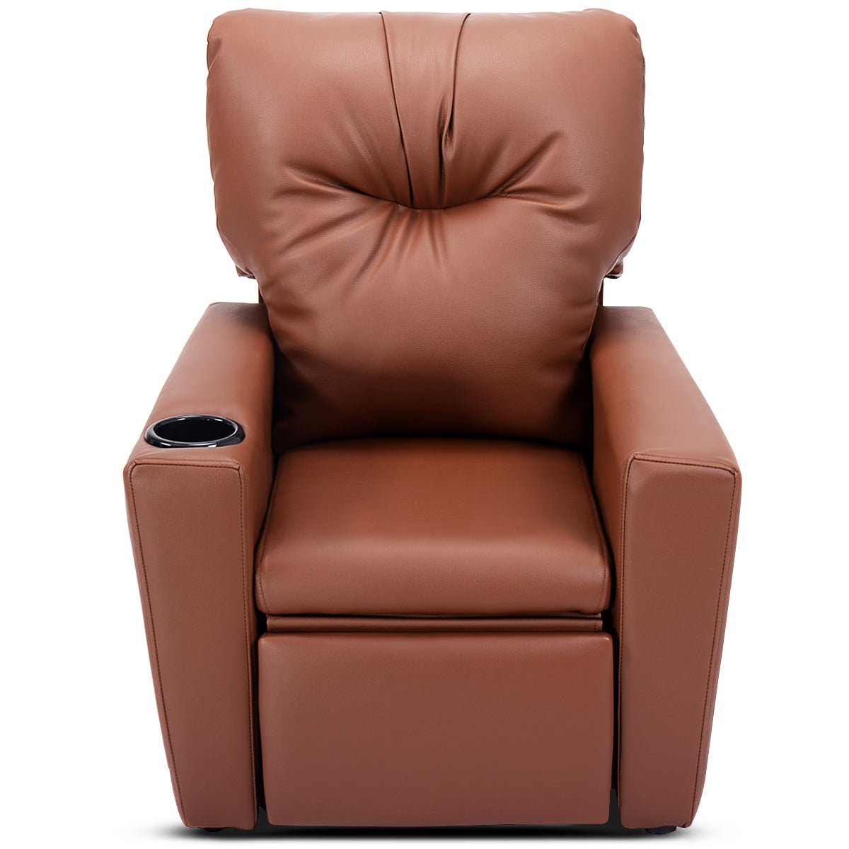 Adjustable Kids Lounge Seat: High Backrest and Armrest - Rich Brown