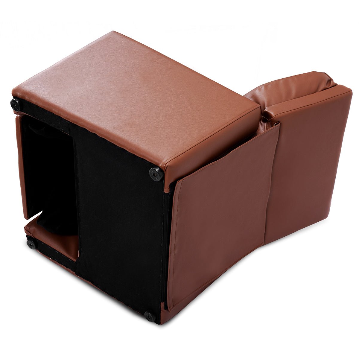 Children's Adjustable Lounge Seat: High Backrest and Armrest - Cozy Brown