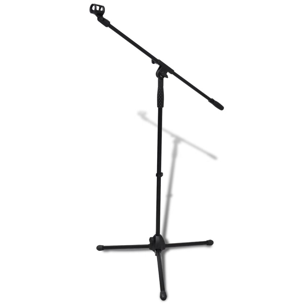 Kids foldable microphone stand made of durable steel, adjustable and convenient for home use.