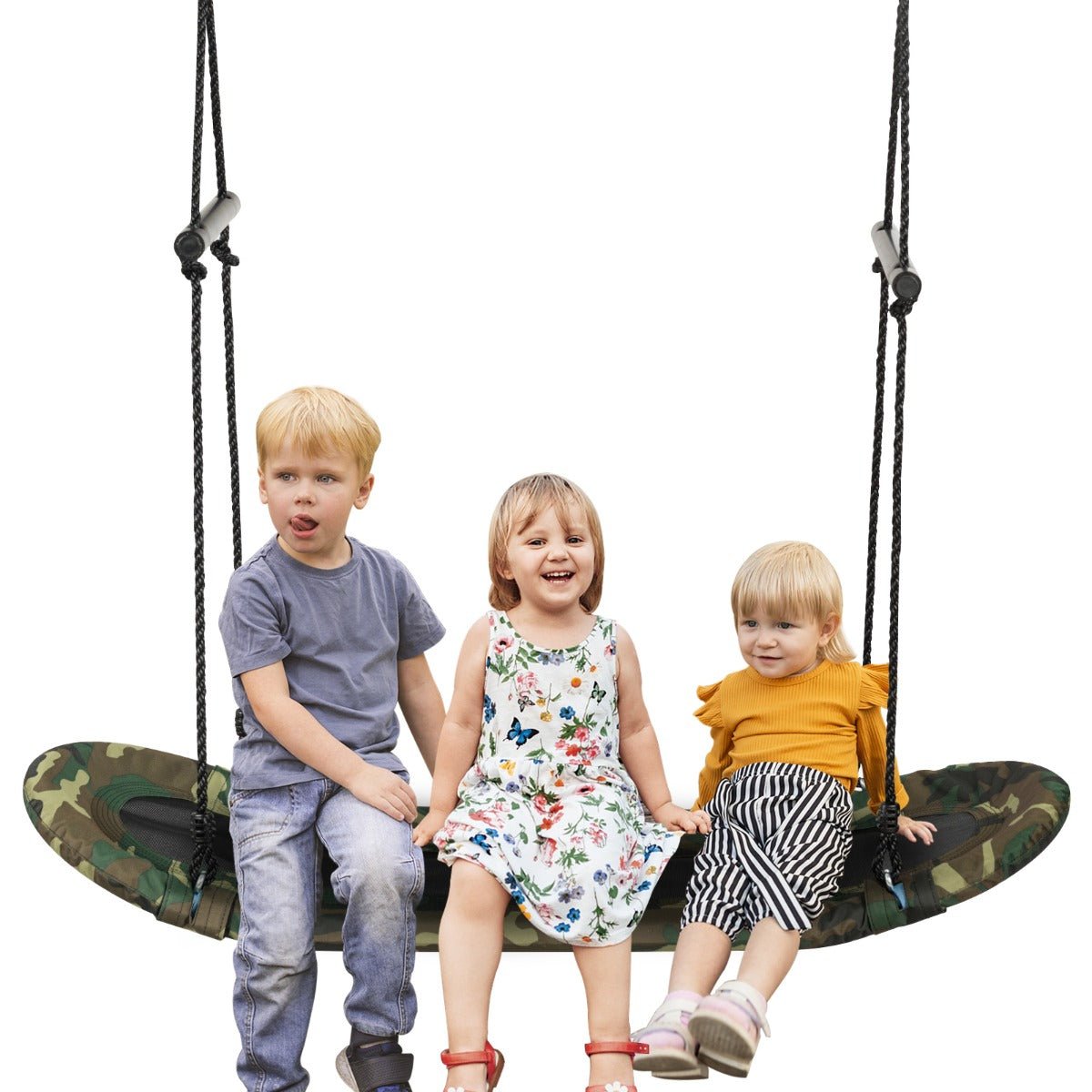 Platform Swing with Adjustable Height: Soft Handles for Playful Adventure