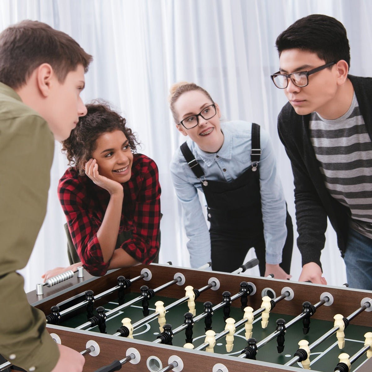 Adult-Size Foosball Table - Realistic Soccer Action for Arcades or Homes