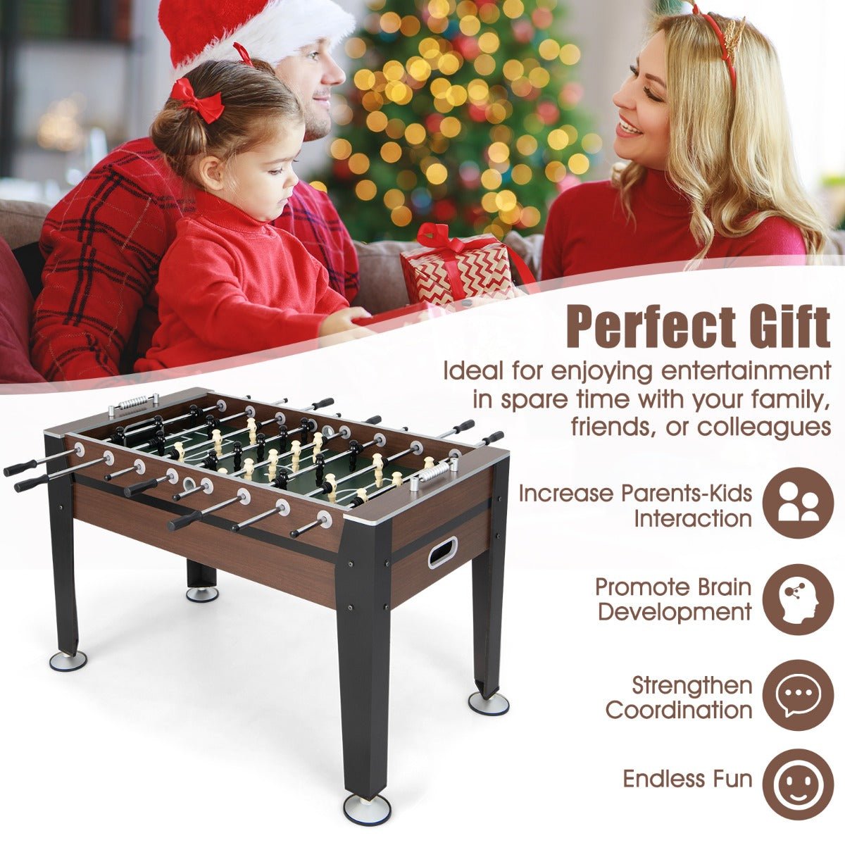 Lifesize Soccer Table - Arcade-Style Entertainment with 2 Balls