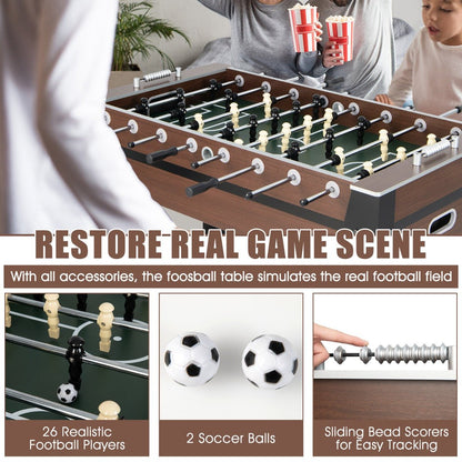 Adult-Size Soccer Table - Realistic Arcade/Home Play with 2 Balls