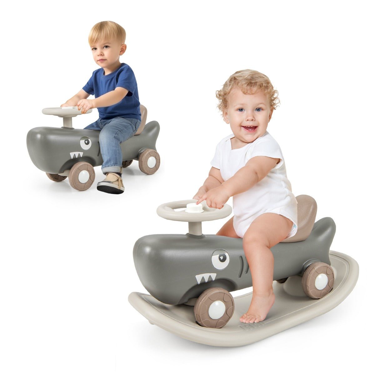 3-in-1 Adventure Pal | Rocking Pony, Balance Board and Slide Car for active indoor play.