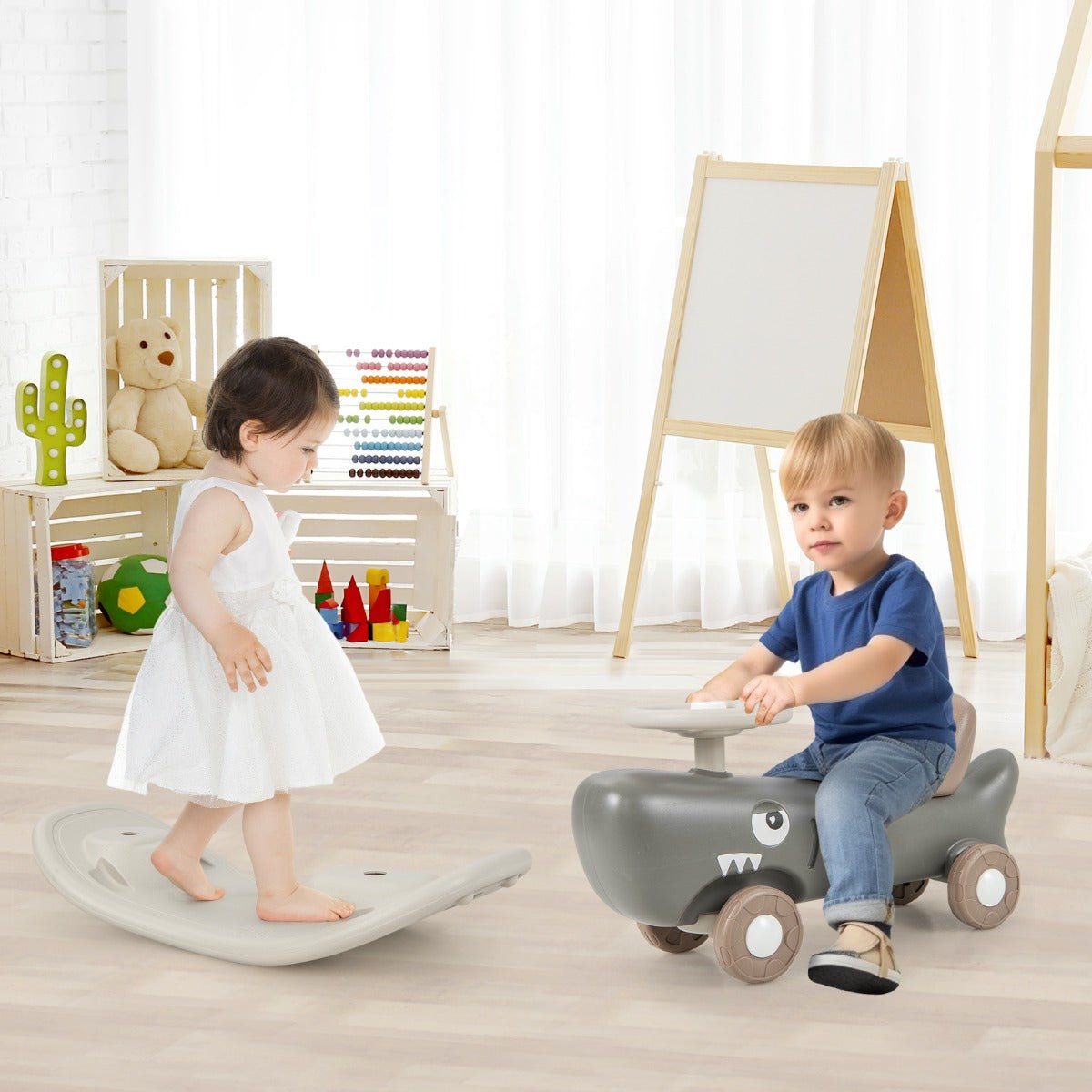 Adventure Pal 3-in-1 toy | Rocking Pony, Balance Board, Slide Car for kids imaginative play.