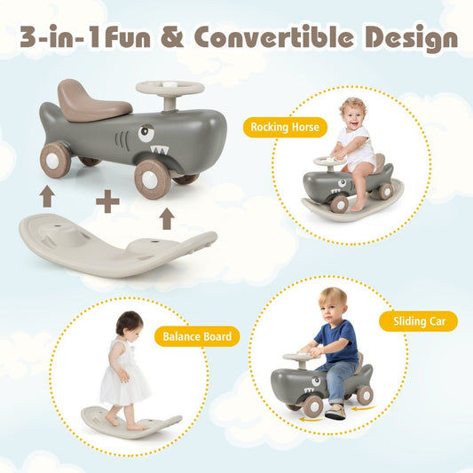 Adventure Pal 3-in-1 | Rocking pony, balance board, slide car for versatile, active play at home